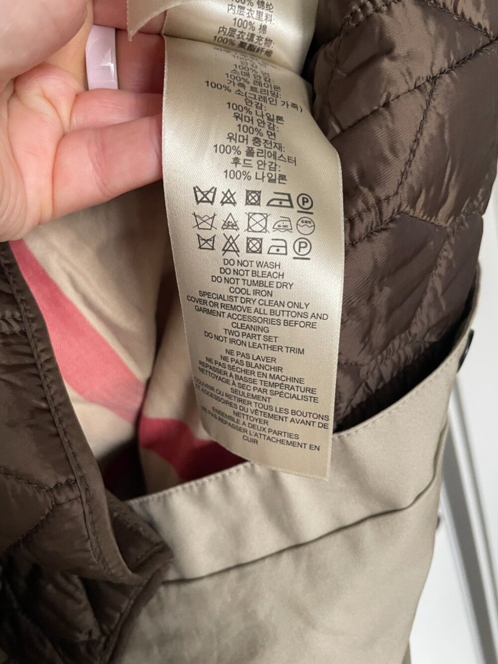 Burberry Brit Tan Double Breasted Short Cotton Trench Coat with Vest Size 8 - Picture 12 of 13
